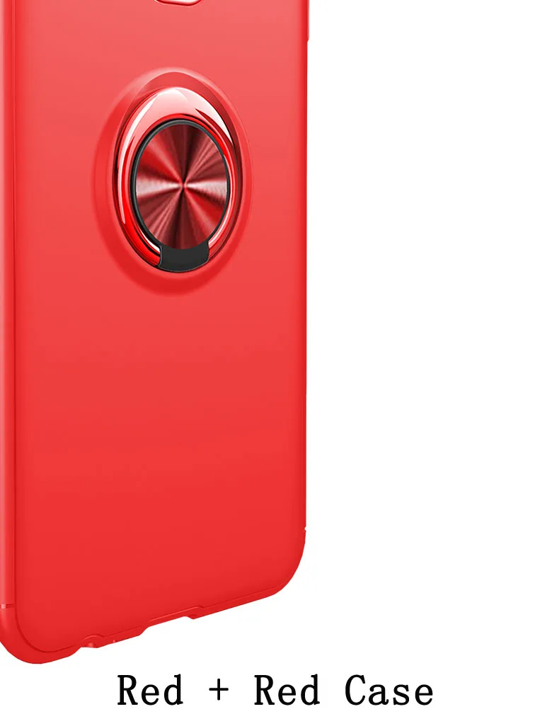 Для Huawei Honor 8 Pro стенд с металлическим кольцом матовый чехол Honor8 Pro DUK-L09 мягкий силиконовый бампер чехол DUK-AL20 дук L09 специальные чехлы - Цвет: All Red