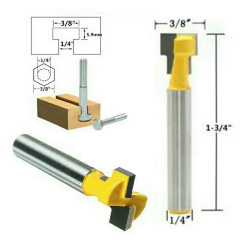 1 шт. Карбид 8 мм хвостовик Т-шлицевая фреза Маршрутизатор бит для 1/4 "шестигранный болт Деревообрабатывающие инструменты