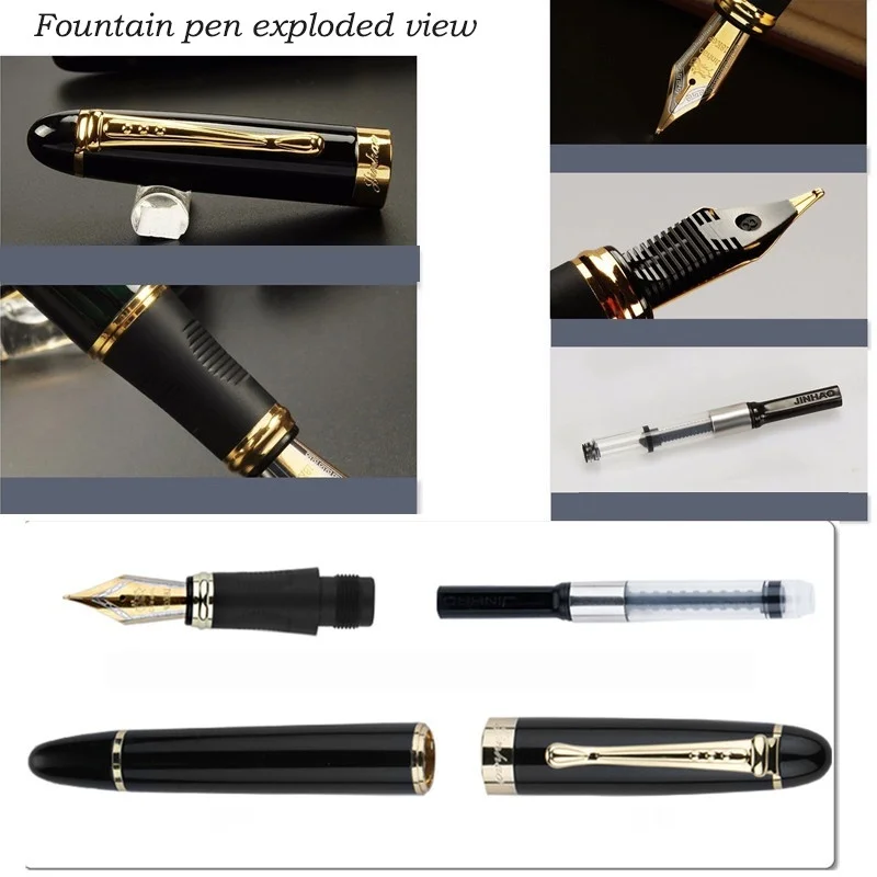 Jinhao X450 перьевая ручка Роскошные чернильные ручки для письма высокое качество ручка Dolma Kalem вулпен полностью металлический Синий Красный 22 цвета и чернила