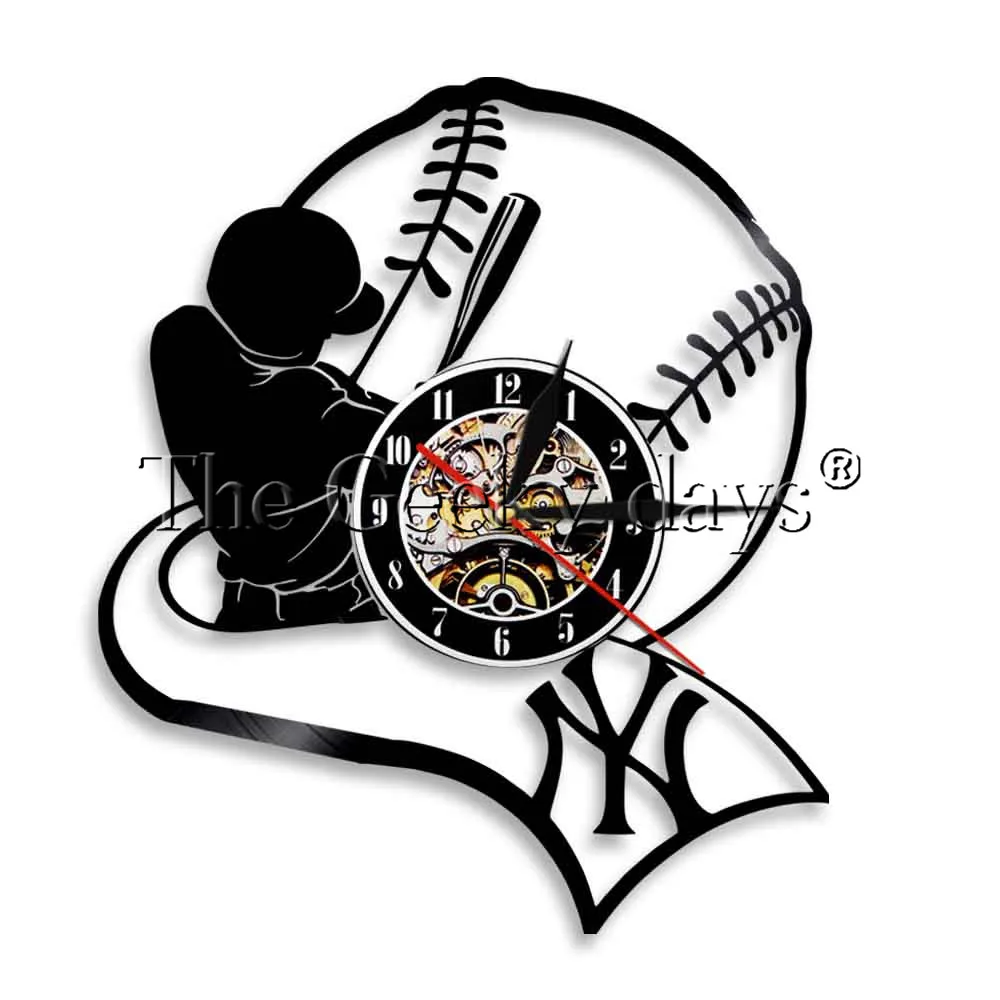 1 шт Играть Бейсбол светодиодный ночник Виниловая пластинка настенные часы современный настенный светильник плеер Спорт для Бейсбол Lover
