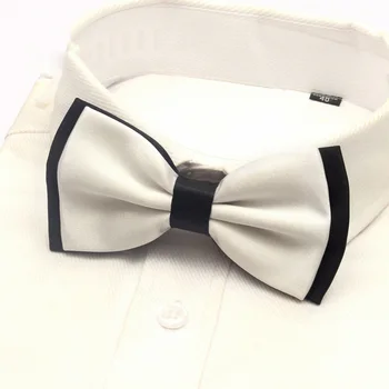 

NEW Fashion Black Patchwork Bowknot Mens Bow Ties Black Blue Red Butterfly Tie Wedding Groom Party Bowtie Cravat with Gift Box