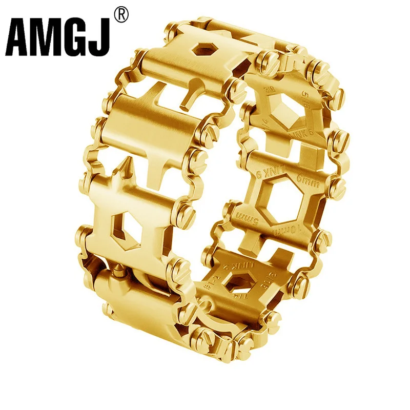 

29in1 Stainless Steel Multifunction Bracelet Wristband Screwdriver Bottle Opener Outdoor Survival Emergency Tools for Men Women