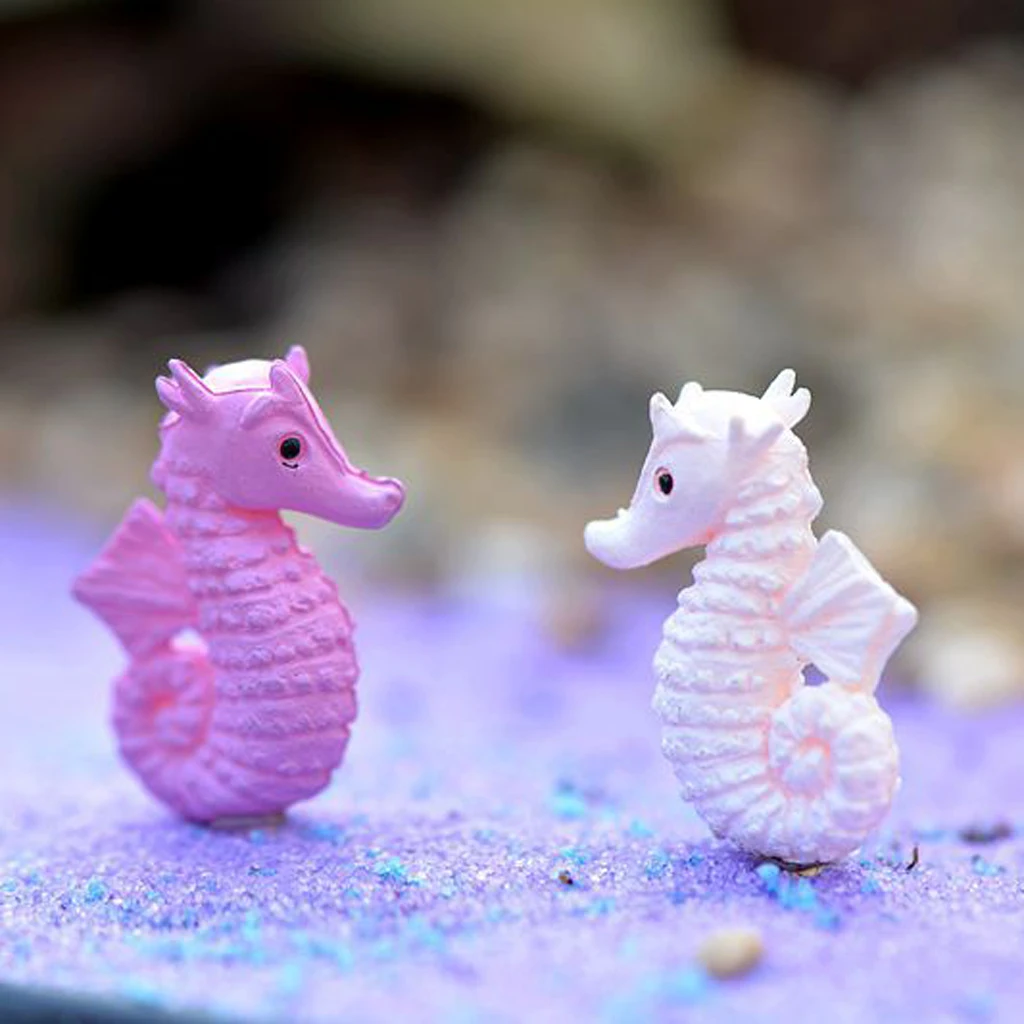 Dollhouse Miniature Accessories Kit -10Pcs Resin Seahorse - Very Cute for Dollhouse Terrarium Decor Ornaments