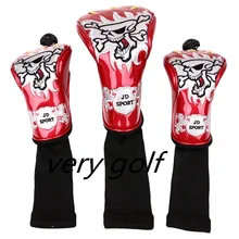 Огненного черепа Гольф Драйвер головных уборов Водонепроницаемый из искусственной кожи гольф проход древесина#3#5 Футляр для клюшки для гольфа