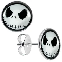 Из нержавеющей стали Кошмар перед Рождеством серьги гвоздики Поддельные Вилки диаметр 8 мм 10 мм* 0,7 AW5052