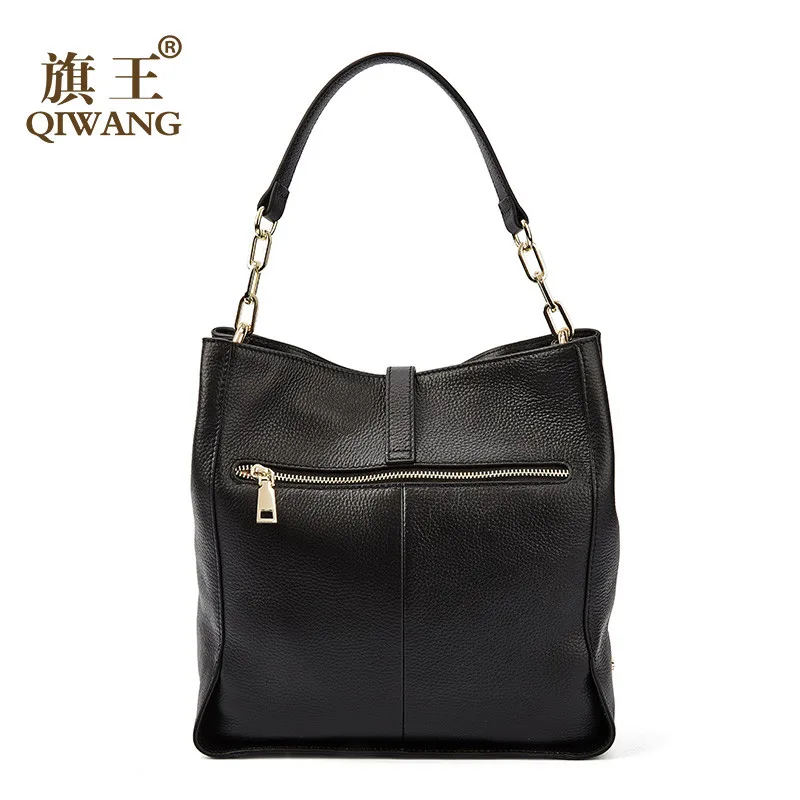 Soft Leather Women's Top-handle Bag Shoulder bag Genuine Leather Ladies Hand Bags Large Black Handbags for Women bolsa