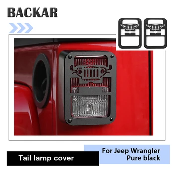 

BACKAR Car Styling Exterior Cover Stainless Steel Rear Lamp Tail Light Protector For Jeep Wrangler JK 2017 2016-2007 Accessories