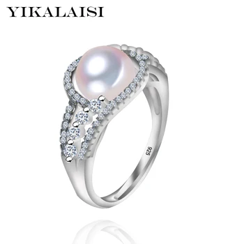 

YIKALAISI 925 Sterling Silver jewelry new Fashion For office Women Pearl Ring Jewelry Freshwater Pearl Ring Wedding Rings