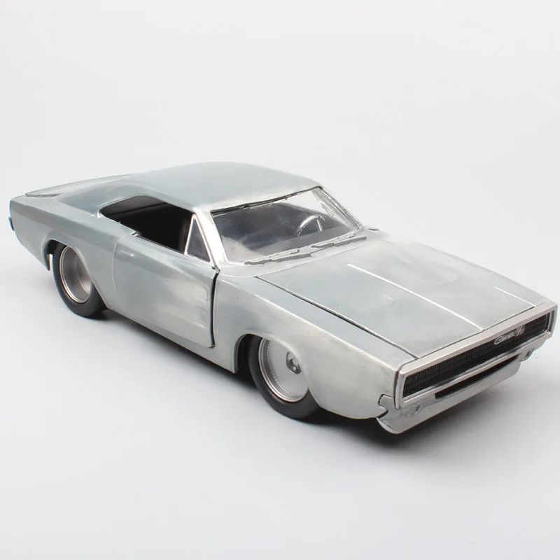 1/24 Jada 1968 Dodge зарядное устройство гоночный литой автомобиль металлические модели миниатюрный маленький автомобиль Хобби игрушки для детей коллектор серебро