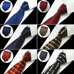RBOCOTT модный коричневый галстук в клетку и горошек и клетчатые Галстуки 7 см галстук для мужской костюм бизнес Свадебные Галстуки Синий