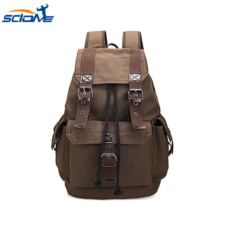 

Scione Outdoor Canvas Gym Backpack for Men Fitness Large Capacity Shoulder Camping Travel Swimming louis Sac De Sport Handbags