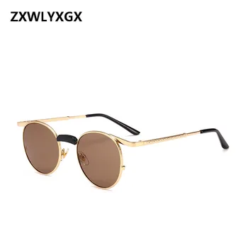 

New Arrival Round Sunglasses coating Retro Men women Brand Designer Sunglasses Vintage mirrored glasses oculos de sol