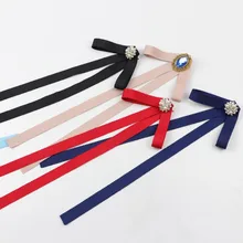 Женский галстук-бабочка, винтажный большой драгоценный камень, камея, Дамская головная лента, брошь с кисточкой, шикарные Элегантные украшения для девочек, воротник, булавка для девушек, галстук Riband