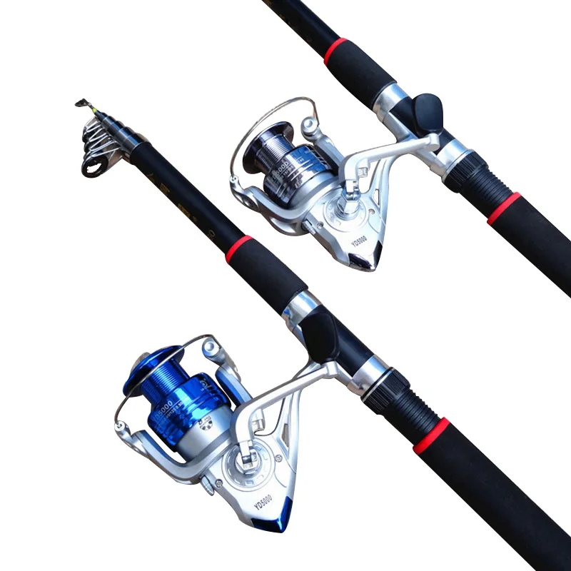 Outdoor Baitcasting Fishing Rod Combo a Fishing Rod Pole YD1000 ABS Spinning Fishing Reel Wheel Combo+13 pcs Fishing Tackle Kits