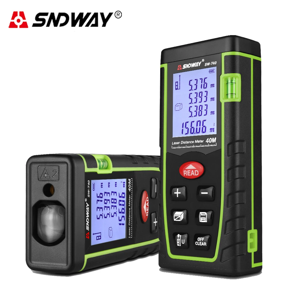SNDWAY 40M Digital Laser Rangefinder Handheld Distance Meter Area/volume/Angle Tape Measuring Tool Trena Roulette Ruler SNDWAY 40M Digital Laser Rangefinder Handheld Distance Meter Area/volume/Angle Tape Measuring Tool Trena Roulette Ruler