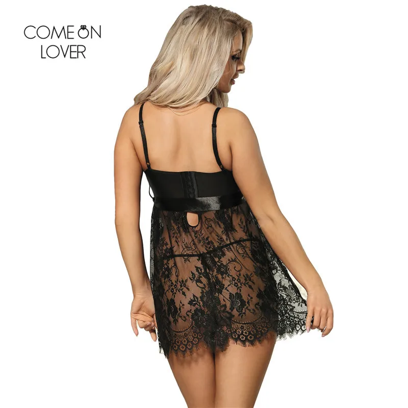 Tabrizinfo 安い Comeonlover セクシーな寝間着レースナイトガウン女性ノースリーブメッ シュ寝間着レディースパッチワークランジェリーパジャマ Rt オンライン 価格