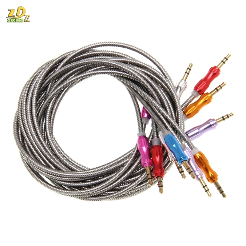 matel Aux Cable Speaker Wire 3 5mm Jack sliver ring Speaker Audio Cable For Car Headphone Jack 3 5 mm For MP3 MP4 500pcs lot