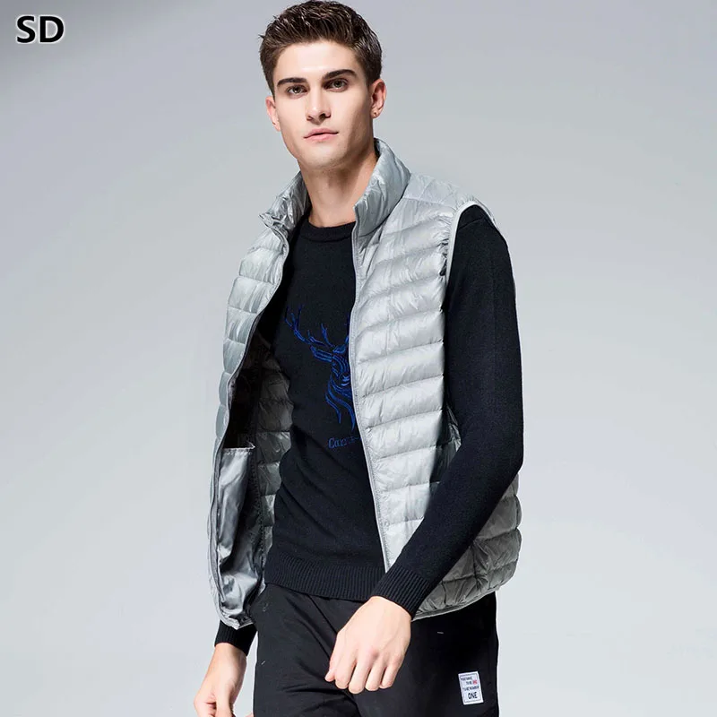 winter Ultra Light Duck Down Vests Men Sleeveless Jacket for Men plus