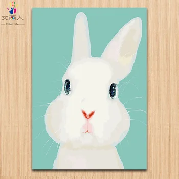 

cut white rabbit paint pictures coloring by numbers with paint colours animals numbers painting by numbers on canvas for kids