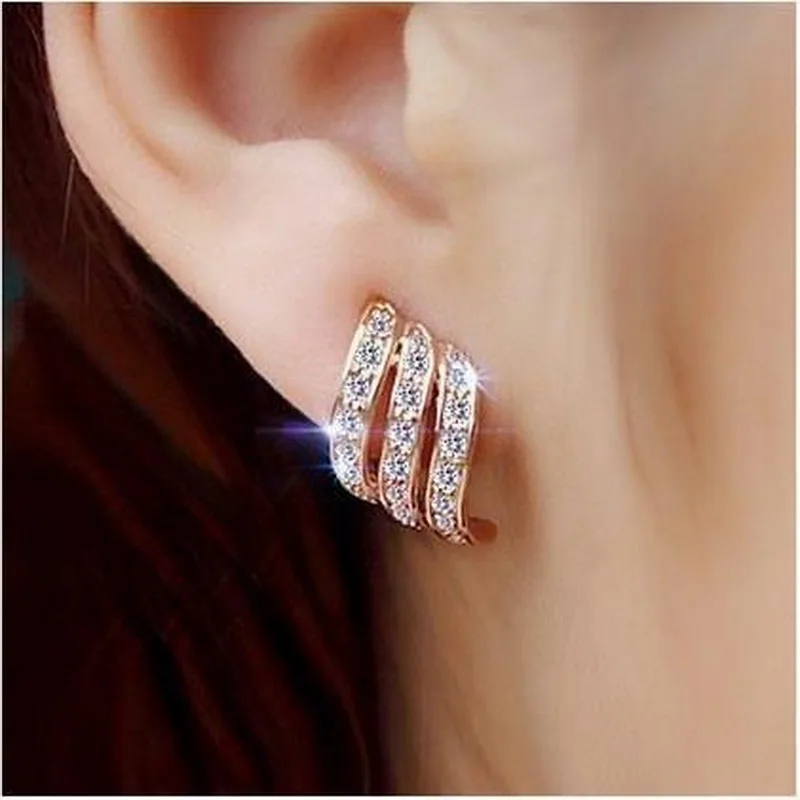 

1 Pair Rose Gold Personality Stud Earrings for Women Wedding