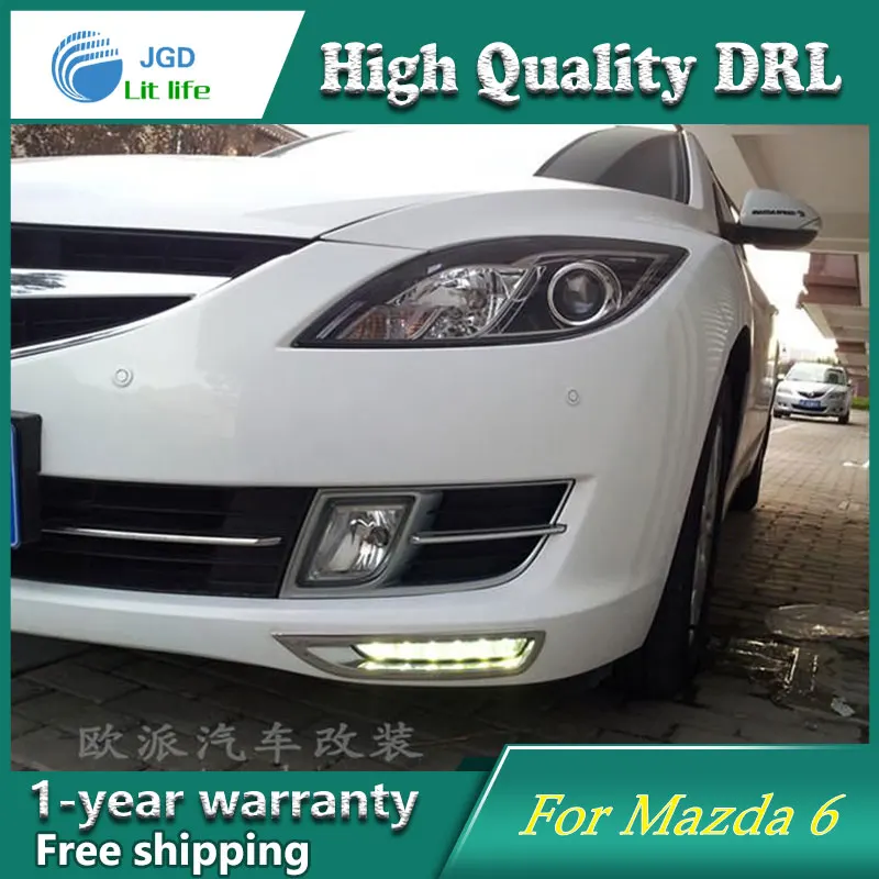 12 В 6000 К светодиодный DRL Дневной ходовой светильник чехол для Mazda 6 2008 2009 2010 противотуманная фара рамка противотуманный светильник Стайлинг автомобиля