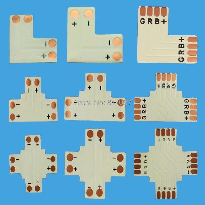 

20PCS Connector for LED strip lights SMD3528 5050 RGB LED strip "+" "T" "L" shape please indicate which one when order