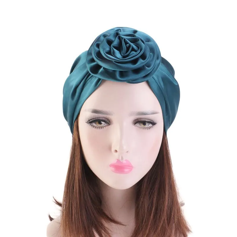 Мусульманские перламутровые Косы Эластичный Тюрбан с оборками шапки бини банданы шарф для головы головные уборы для женщин 48
