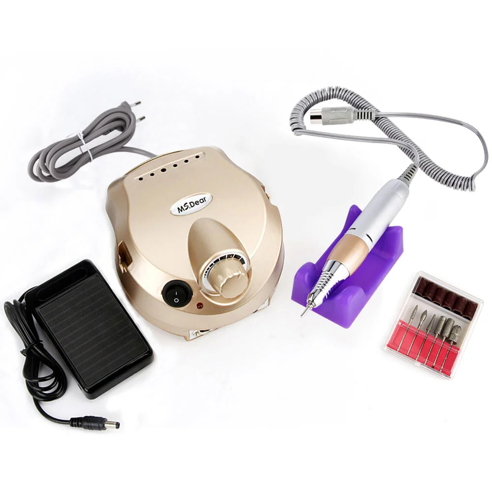 35000 RPM Aparato de máquina profesional para manicura pedicura Kit de Lima eléctrica con cortador de broca de herramienta de pulidor de arte - 1