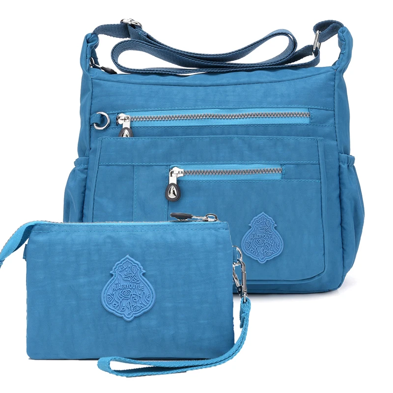 Высококачественная женская сумка через плечо, женские сумки, женские сумки через плечо, водонепроницаемые нейлоновые сумки для путешествий, Bolsas 2 шт./компл