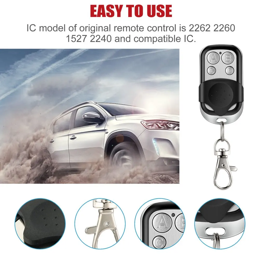 

433 MHz RF 4 Channel Cloning Duplicator Key Fob A Distance Learning Electric Garage Door Controller IC Model 2262 2260 1527 2240