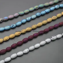 Дизайн 8x12 мм натуральный Друза Агат баррель рисовая трубка свободные бусины титан цвет ювелирные изделия поставки