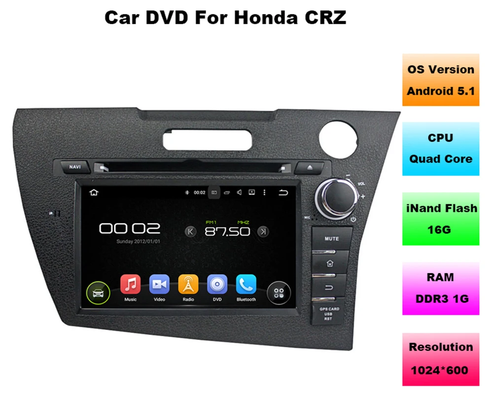 Sale 7" In-Dash Android Car DVD Player with 3g/wifi/BT GPS navigation,Audio Radio Stereo,Car PC/multimedia headunit for Honda CR-Z 0