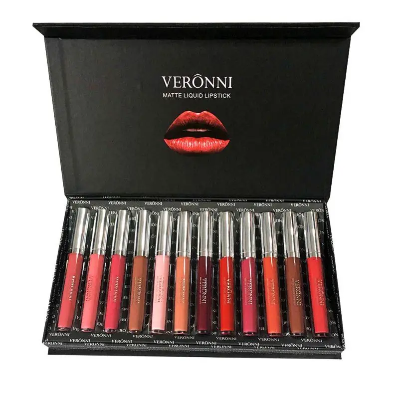 

12 Colors/Set Make Up Waterproof Long Lasting Matte Lipstick Makeup Lip Gloss Beauty Cosmetics
