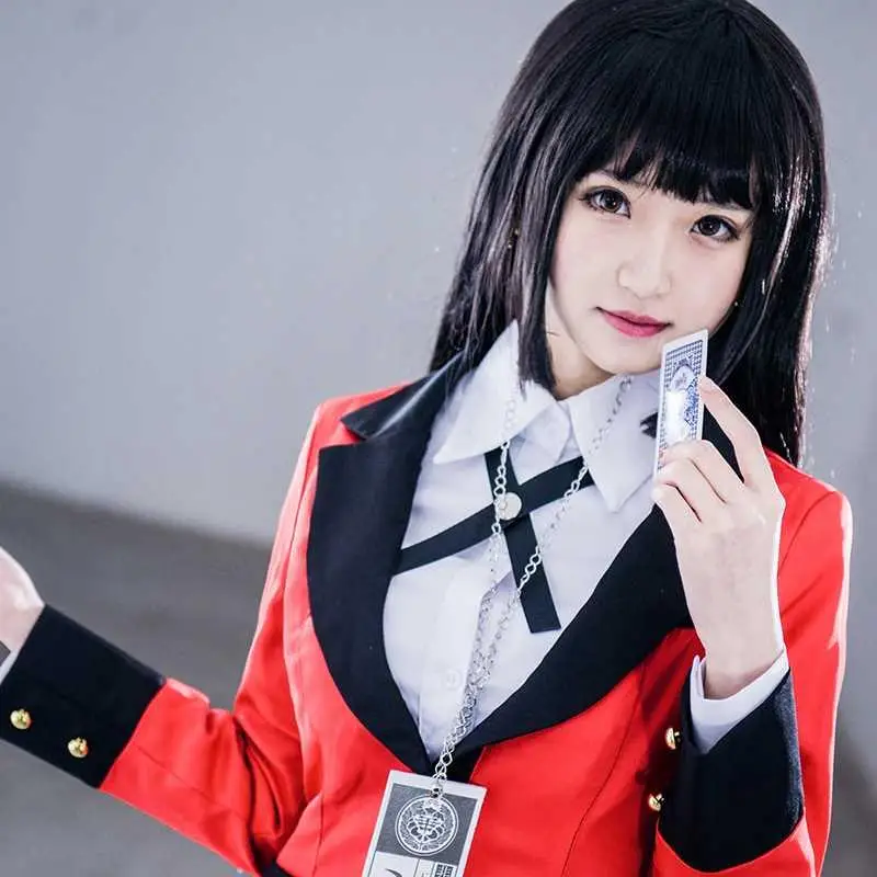 Аниме Kakegurui Косплей Костюм Jabami Yumeko косплей костюм японская школьная форма