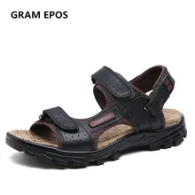 Gram Epos/мужские сандалии больших размеров 47, 46; Мужская Летняя обувь из натуральной воловьей кожи; пляжные шлепанцы; повседневные сандалии-гладиаторы