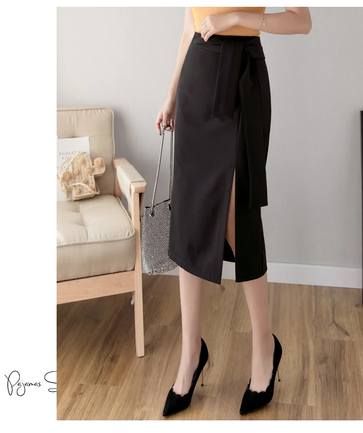 Женские юбки-карандаш с открытым разрезом сбоку, сексуальная юбка со ...