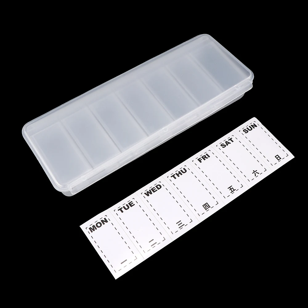 

New Portable Rectangle 1 Row 7 Squares Mini Pill Box Weekly Medicine Health Tablet Holder Storage Pill Medicine Box