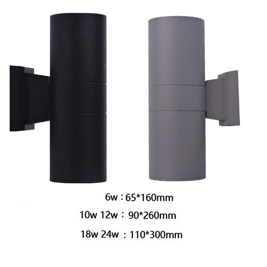 Dual cabeça do Cilindro Parede para Cima para Baixo Lâmpada de Parede do Corredor Thrisdar Iluminação Exterior 10 w 18 w 24 w Led Porch Luz da à Prova d' Água Villa Pátio 21 Cheap Luminárias de parede externas