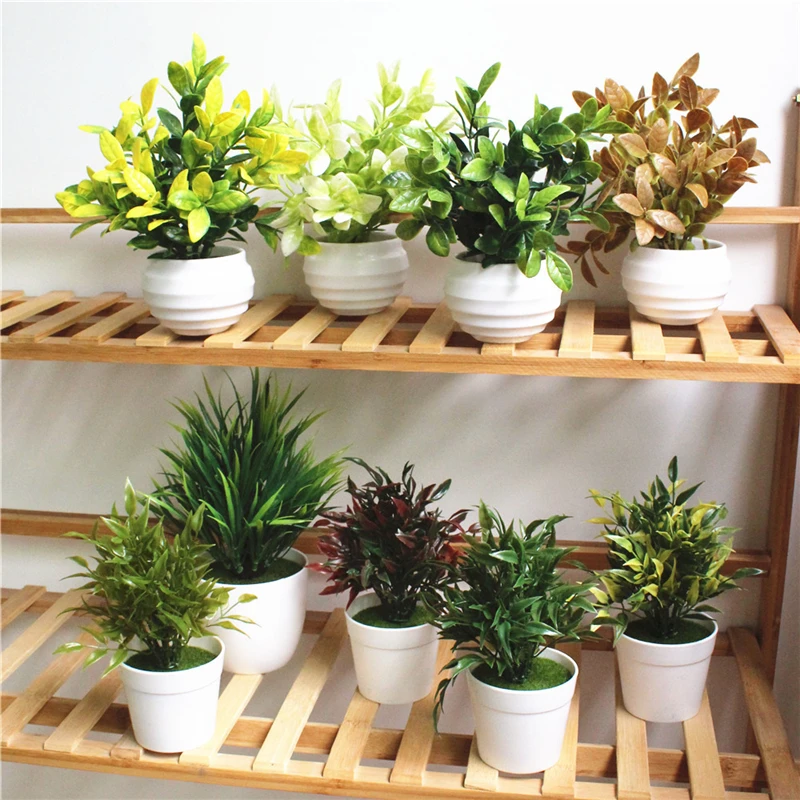 Artificial Plants Vase Set Plastic Plant Bonsai Artificial Flower In Pot Wedding Home Garden Office Balcony Landscape Decoration Artificial Plants Vase Set Plastic Plant Bonsai Artificial Flower In Pot Wedding Home Garden Office Balcony Landscape Decoration