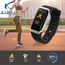 Зарядка через usb умный Браслет, Водонепроницаемый IP68 сна сердечного ритма Фитнес трекер умные часы с определением группы крови, измеряет Давление браслет