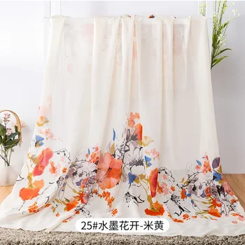 

printed sewing fabric Floral chiffon fabric for women's blouse or scarf can see though TJ3305-1