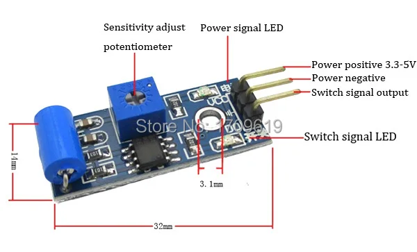 Vibrationsschalter Alarmsensor-Modul Bewegungssensor-Modul SW-420 Ic Neu qe