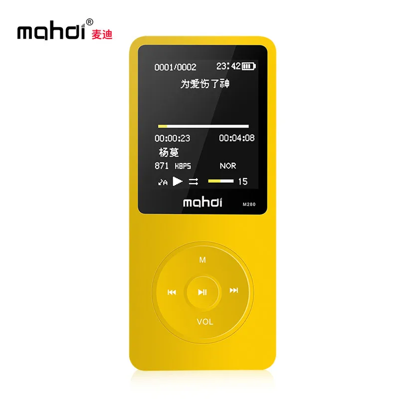 Mahdi M280 Спортивный MP3 плеер, работающий портативный аудио Hi-Fi плеер, 8 ГБ, 1,8 дюйма, TFT экран, поддержка 128 ГБ, TF карта, FM радио, диктофон