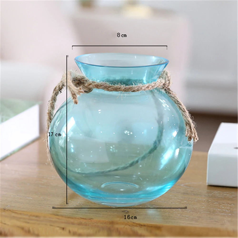 Clear Round Planter Hanging Glass Vase Wishing Bottle Desktop Terrarium