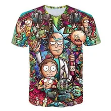 Коллекция года, новые летние футболки с изображением Рика и Морти Детские футболки с 3D принтом, детские футболки с аниме рисунком, повседневные топы с короткими рукавами от Jm2 Art