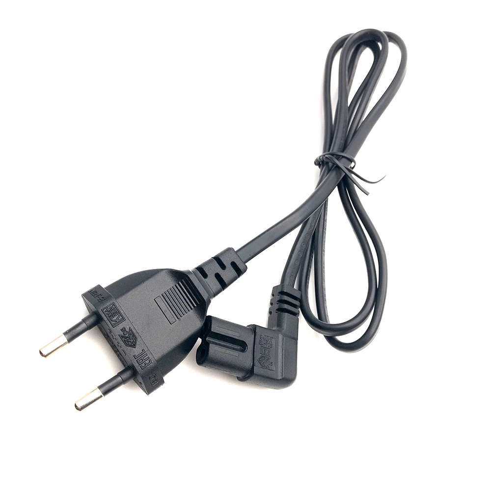 

New Right angled EU Euro AC power cord cable lead 1M/2M/3M/5M EU 2-prong to figure 8 C7 for TV,Printers,Cameras,PS4,PS3 etc.