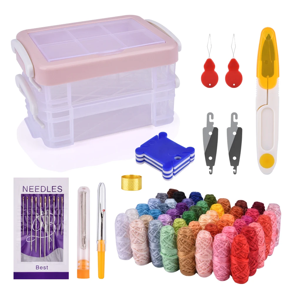 

48 Colors 6 Strand Embroidery Floss Sewing Thread Set Quilting Tools Travel Sewing Box Storage Organizer Hand Stitching Threads