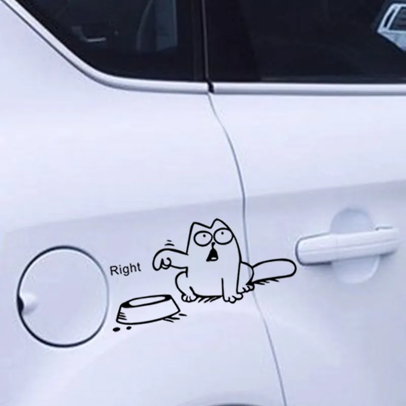 Забавная кошка виниловая Автомобильная Наклейка на окно для ноутбука стену