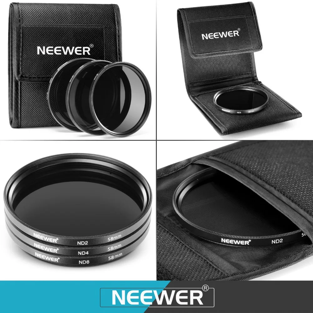 Neewer 58 мм полный набор фильтров для объектива Набор аксессуаров для 58 мм Размер фильтра линзы: UV CPL FLD набор фильтров+ Макросъемка комплект+ ND фильтр