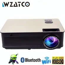 WZATCO Full HD 1080p LED Home Theater Video Projector 5500Lumens Android 7.1 WiFi Portable Beamer moive Proyector with HDMI USB